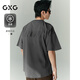 GXG男裝 圓領(lǐng)T恤雙色背后印花上衣涼感短袖針織 2025夏季新品 深灰色 L