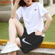 耐克（NIKE）女裝運動(dòng)套裝夏季新款休閑舒適透氣印花短袖T恤五分褲短褲 DZ4681-100單件短袖 M 