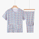 小蛙溪谷（XIAOWAXIGU）夏季中老年家居服開衫套裝短袖媽媽睡衣女老年人大碼純棉t恤睡衣 七色花套裝家居服 4XL 180-220斤