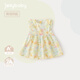 JELLYBABY[7A抗菌]女童連衣裙夏季森系田園風(fēng)寶寶碎花純棉裙子夏兒童公主裙 彩色花 100 CM