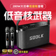 聲萊客（SODLK）新款S1271戶外無線藍(lán)牙音響 280W大功率K歌音箱支持直播電吹管樂器 會議電腦家庭KTV廣場舞擴(kuò)音器 S1271音箱+遙控器+2個(gè)話筒