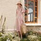 moussy2023夏季新款通勤風(fēng)開叉喇叭袖V領(lǐng)長(zhǎng)款連衣裙030GSL33-1320 粉紅色090 S