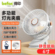 得印小風(fēng)扇電風(fēng)扇桌面風(fēng)扇usb宿舍靜音小型夾扇廁所風(fēng)扇辦公室6寸迷你臺(tái)式小電扇嬰兒白色0970