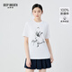 深呼吸DEEP BREATH女裝國風(fēng)水墨潑畫(huà)刺繡寬松休閑短袖純棉T恤女A301744 白 M (3)