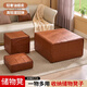 宅曉只皮墩舊衣服收納箱收納神器衣物被子整理袋超大容量坐墊墩子沙發(fā)凳 卡其色-60*60*40cm高
