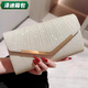 蕓洛歐美時(shí)尚手拿包女款信封包名媛氣質(zhì)晚宴禮服宴會(huì )包婚禮旗袍包包女 三角金邊香檳色