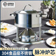 304不銹鋼鍋小火鍋鍋具一人一鍋單人火鍋專用鍋旋轉(zhuǎn)火鍋湯鍋商用 半圓耳銀色瑞士款-脈沖點火 16cm 充電式脈沖點火爐芯（一鍵點火）