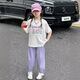 藍貝妮童裝女童運動(dòng)套裝2025夏季新款兒童衣服大童女裝短袖洋氣女孩夏裝 白色郁金香 160 碼建議身高150CM