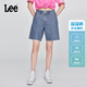 Lee涼涼褲25新品經(jīng)典五袋款設計輕薄天絲女百慕大牛仔短褲顯瘦潮 中藍色 25