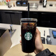 星巴克杯子新款極簡(jiǎn)系列玻璃杯咖啡吸管玻璃杯大容量水杯 黑色玻璃吸管杯 585ml