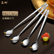 泉娜咖啡攪拌勺高顏值316L不銹鋼甜品勺杯子用調料冰勺調羹加長(cháng)柄勺子 316L鋼咖啡勺【19.5cm】1支