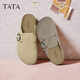 他她（TATA）復古勃肯鞋女厚底包頭拖鞋外穿穆勒鞋2025秋新款 灰色 36