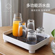建廈茶盤(pán)托盤(pán)小型茶臺瀝水盤(pán)茶托收納盤(pán)果盤(pán)家用客廳 方盤(pán) 白咖色