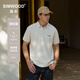 SIMWOOD/簡木男裝【寬松版】265g棉sorona雙珠地短袖POLO衫男SO210053 淺花灰 L (建議136-150斤)