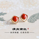 小米星南紅耳釘小方糖方形寶石紅色瑪瑙玉髓玉石耳環(huán)玄學(xué)旺財耳飾女 【南紅瑪瑙】婁株耳釘