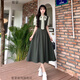 紫蒙假兩件連衣裙夏季法式2025新款學(xué)生長(zhǎng)裙女生衣服潮流顯瘦夏天裙子 假兩件綠色 均碼 (可備注碼數(shù))