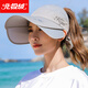 北極絨遮陽(yáng)帽女夏天戶外四季騎車太陽(yáng)帽可折疊大檐漁夫帽子送女友防曬帽 帶拉板灰色