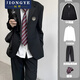 炯野JIONGYE高級(jí)感DK制服男整套高中大學(xué)生西服全套畢業(yè)季成人禮西服男女套裝 黑色:西服+白襯衫+西褲(送領(lǐng)帶 L 同款質(zhì)量高
