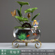 樸記創(chuàng)意荷花玻璃魚缸流水?dāng)[件自動循環(huán)噴泉景觀客廳桌面造景裝飾禮品 童心流水（花仙子)