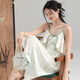 瑪倫薩純棉吊帶睡裙女夏季2025新款新中式國風(fēng)中長(cháng)款套頭連衣裙女士睡衣