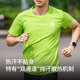 QINKUNG輕功導(dǎo)汗大師跑步短袖專業(yè)馬拉松透氣速干不沾身上衣運動T恤新款 【男款】熒光綠 L