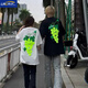 籬人歸夏季黑白重磅葡萄網(wǎng)球青提植絨刺繡英文情侶裝高級感男女大碼T恤 黑色葡萄刺繡 XL