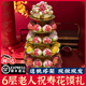 優(yōu)膳坊（YOUSHANFANG）膠東花餑餑6層生日祝壽蛋糕壽桃饅頭花饃送父母親實(shí)用壽宴禮物 6層壽字-升級(jí)花桃款