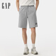 GAP男裝經(jīng)典款印花logo輕薄抽繩運動(dòng)短褲寬松休閑褲727013 淺灰色 M (170/80A) 亞洲尺碼