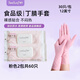 秉秀丁腈手套食品級保潔護理家務(wù)手套耐用型洗碗手套 粉色半透明2包(共60只） M（掌寬7.3-8.5CM）