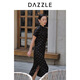 DAZZLE 地素半裙2025年夏季新款黑色真絲印花長裙 黑色 XS