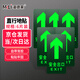 漫德萊安全出口指示牌貼紙消防標(biāo)識(shí)牌地貼【直行6張】安全通道疏散逃生夜光貼