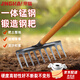京鍇耙子摟草九齒釘耙農(nóng)具工具大全爬子鐵耙農(nóng)用扒草除草翻土松土神器