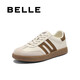 【95成新】百麗復古拼色德訓鞋新款百搭簡(jiǎn)約運動(dòng)休閑鞋B2614AM5 棕色 38  