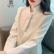 AEMAPE新中式刺繡盤扣短外套女春裝2025年春季新款國(guó)風(fēng)百搭氣質(zhì)開衫上衣 白色 L 建議115-130斤