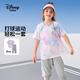 迪士尼（DISNEY）女童甜美休閑短袖長(zhǎng)褲套裝六一兒童節(jié)兩件套25夏DA521AE30紫150