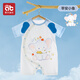 愛(ài)貝迪拉嬰兒衣服連體短袖半袖春夏薄款幼兒小孩開(kāi)空調(diào)男寶寶女外出短褲 【春夏連體衣】蘋(píng)安小象 80cm （建議19-23斤）