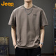 吉普（JEEP）短袖t恤男夏季美式潮牌男士寬松休閑圓領(lǐng)上衣服男裝 咖啡 XL