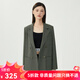 哥弟真的好（GIRDEAR）女裝復(fù)古雙排扣寬松格紋西裝西服女A400715 綠格 M (3碼)