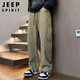 JEEP SPIRIT吉普褲子男春夏季休閑褲男士寬松直筒闊腿潮彎刀工裝褲運動長褲