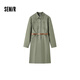 森馬（Semir）【連衣裙合輯】夏天女法式慵懶風(fēng)裙子復(fù)古學(xué)院風(fēng)針織裙雪紡碎花裙 C款復(fù)古工裝裙-綠色調(diào)00444 L