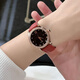 YANZIXG女士手表2025新款正品時(shí)尚氣質(zhì)星空腕表女款輕奢小眾百搭防水女表 酒紅皮玫面(滿(mǎn)鉆款)