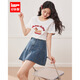IEF/愛依服半身裙2024夏季新款大碼女裝顯瘦百搭牛仔短裙 牛仔藍 2XL