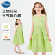 迪士尼女童裙子夏2025新款女孩公主裙女童碎花裙連衣裙PBZPL3034 綠 110