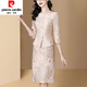 皮爾卡丹（pierre cardin）2025春秋季新款氣質(zhì)媽媽連衣裙喜婆婆婚宴假兩件輕奢修身禮服 圖片色 L