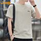 吉普（JEEP）短袖T恤男夏季涼感透氣華夫格打底衫男士休閑上衣服男裝 卡其 3XL