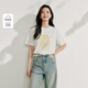 茵曼（INMAN）活力2025夏季潮流印花短袖t恤女士全棉打底衫上衣 象牙白  M 
