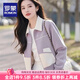 羅蒙（ROMON）小香風(fēng)洋氣紫色短外套女春裝2025新款韓版時尚百搭開衫拉鏈衛(wèi)衣 紫色 L 建議106-115斤