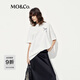MO&Co.短袖T恤夏接觸瞬間涼感涂鴉字體印花寬松MBE2TEET12 本白色 S /160