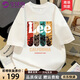LEEREDPOI短袖男生夏季t恤新款美式夏天潮牌半袖寬松情侶純棉上衣體恤男款 白色 L (120-140斤)