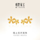 明牌珠寶生日禮物 足金黃金五瓣花時(shí)尚子母花朵耳插耳釘女AFH0086工費130 陌上開(kāi)花 約1.64克
